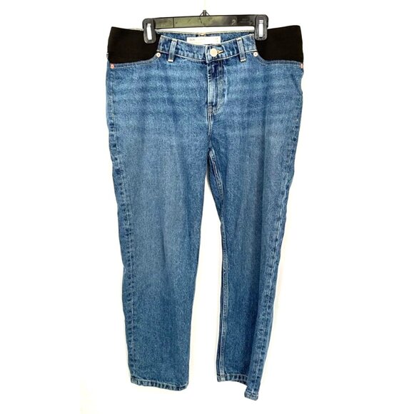 ASOS jeans maternity cropped size US 10 UK 14 EU 42 mid rise jeans waist band - Picture 1 of 5